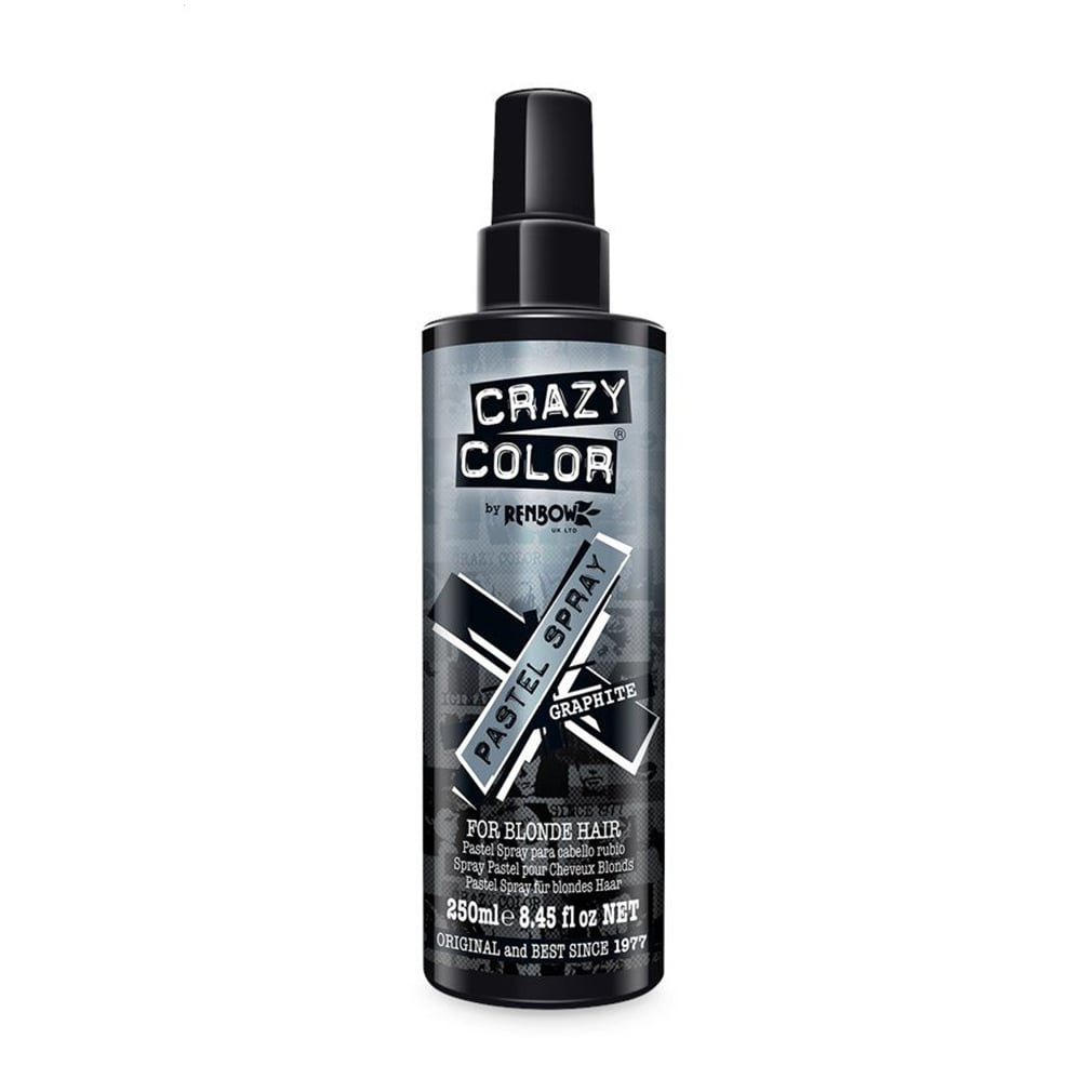 Кольоровий спрей для світлого волосся Crazy Color Pastel Spray, Graphite, 250 мл